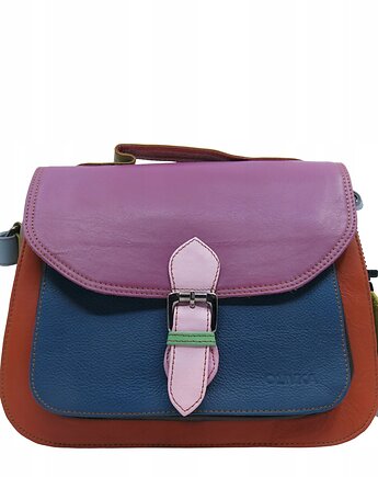 Torebka do ręki na ramię skórzana damska oryginalna kolorowa OLIVKA, Olivka Warsaw