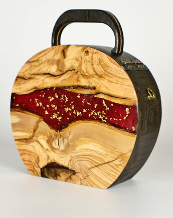 Kuferek EIWAZ - Oliwka + Czarny dąb, Wood Design Studio