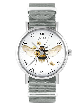 Zegarek - Bee natural - szary, nylonowy, yenoo
