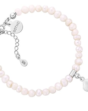 Bransoletka z pereł naturalnych ze srebrną muszelką, SOTHO