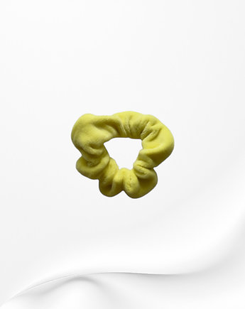 Scrunchie gumka frotka wąska welurowa żółta, Zdunetti