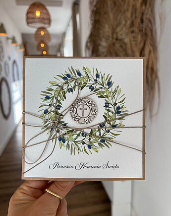 Kartka na komunię od chrzestnej pierwsza komunia święta życzenia, sorte