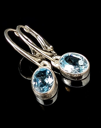 Kolczyki srebrne błękitne delikatne topazy, Pracownia Neores