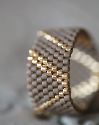 Pierścionek Beadingowy GoldenNatural, Karolina Herra