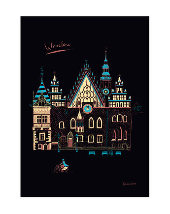 Plakat A4 Wrocław Ratusz, Gliniana Kura
