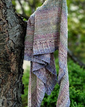 Akwarela / chusta z bawełny, agat handmade