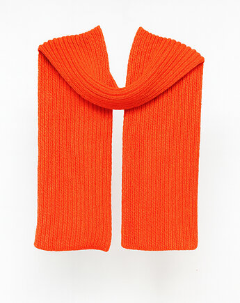 PUCHACZ Pomarańczowy - duży mięsisty szalik z wełny merino i bawełny, KOPYTO