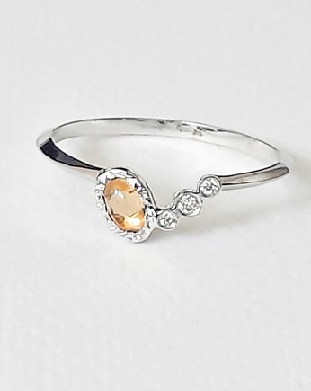 Cytryn i diamenty - pierścionek zaręczynowy, ARPELC