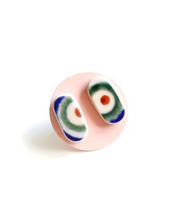 Kolczyki ceramiczne Bolesławiec, biżuteria z talerzy