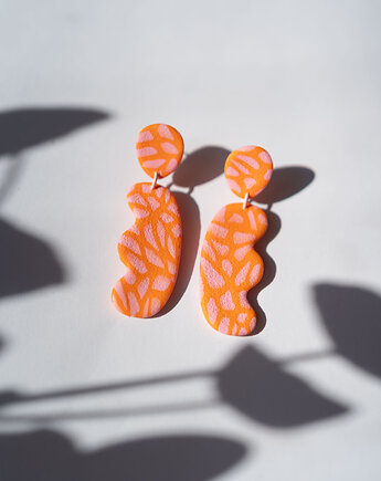 Kolczyki fala w abstrakcyjny wzorek, Dwie Gliny