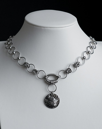 Naszyjnik chainmail za stali z okrągłą blaszką, AT NOON