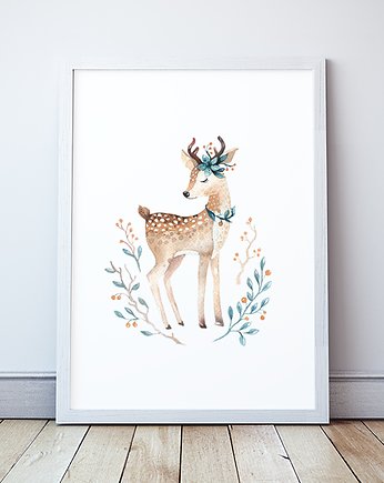 Plakat Jelonek z serii Leśne Zwierzęta , Wallie Studio Dekoracji