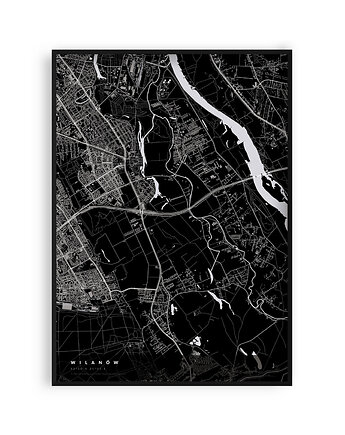 Plakat Mapa Wilanów, dzielnice Warszawy, PLAKATY GEOMETRYCZNE
