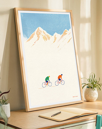 W górach na rowerze - plakat 50x70 cm, minimalmill