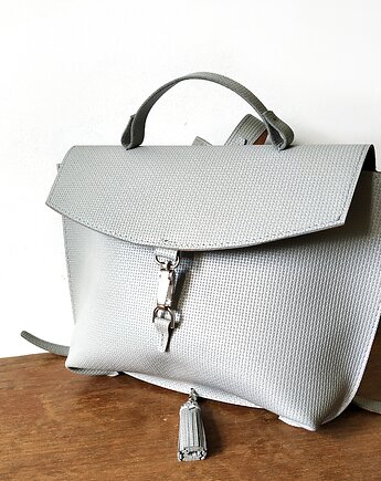 Plecak skórzany Country szara pepitka, PAWDECO