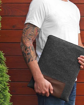 ETUI Z FILCU NA LAPTOPA 02 zolty zamek, purol design