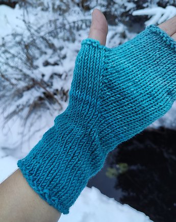 Ombre w turkusach / mitenki, agat handmade