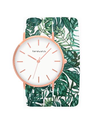Zegarek damski wiązany - Relaxing green - Tarcza Różowe złoto, Bandwatch