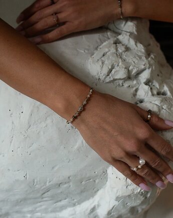 Bransoletka z Opalem Labradorytem i Obsydianem