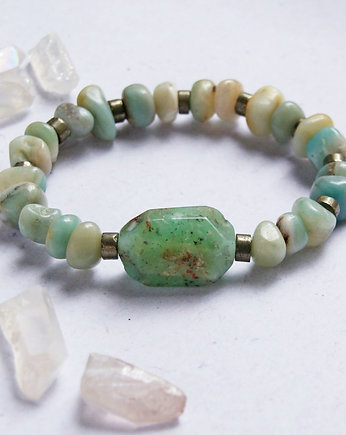 UNIKAT - chryzopraz, amazonit, piryt, kaktusia