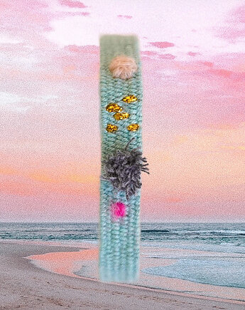 Bransoletka tkana w stylu rustykalnym "Aqua", Słońcem Tkane