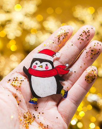 Świateczn broszka z pingwinem, Pintura