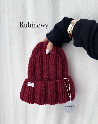 Czapka Nordic 100% wełna *rubinowy*, GANGSTA KNIT