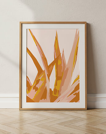 "Plant" plakat abstrakcyjny, holi craft