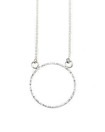 Teddy: minimalistyczny srebrny naszyjnik koło, OM jewellery