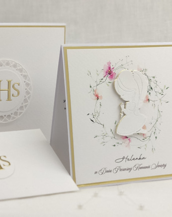 Kartka na komunię z pudełkiem i kopertą, 59-A, Anna Art and Crafts