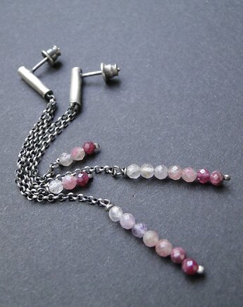 Kolczyki srebrne Turmalin & rubin, Memero