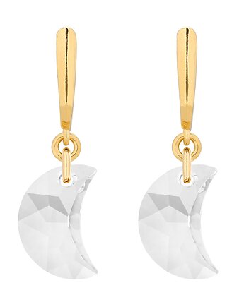 Złote kolczyki z księżycami SWAROVSKI CRYSTAL, SOTHO