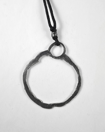 SREBRO duży wisior BETEL oksydowany surowy, RA