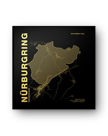 Plakat Tory wyścigowe - Nürburgring - 50x50 cm, Peszkowski Graphic