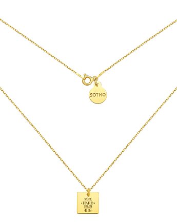 Złoty naszyjnik word hard DREAM BIG, SOTHO
