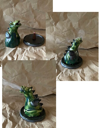 Smok ceramiczny na kadzidełko stożkowe, Pracownia ceramiczna Madziejka