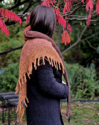 Miodowy księżyc / puchata z frędzlami, agat handmade
