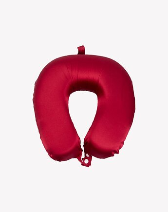 Poduszka jedwabna zagłówek podróżny w kształcie litery "U" bordowy, ALLORA BE UNIQUE