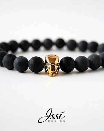 Bransoletka męska IRON MAN- onyks mat, ISSI Jewelry