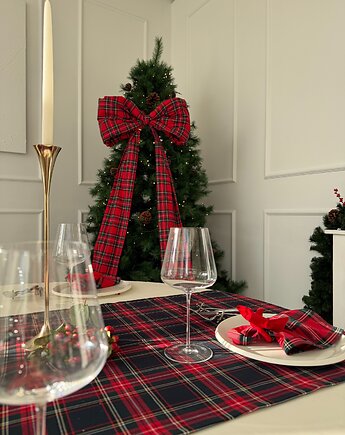 Kokarda gigant plus czerwona w kratę 190/200 cm, Caramella