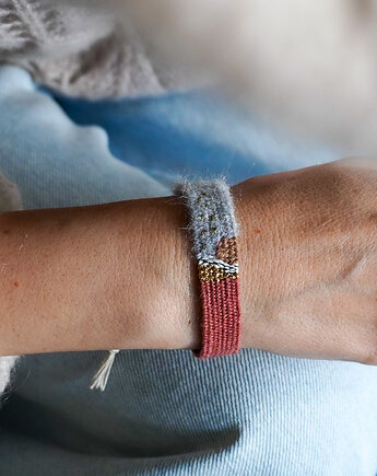 Bransoletka tkana ręcznie - sunset, Słońcem Tkane