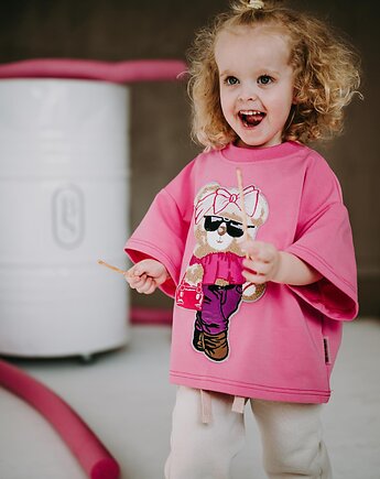 T-shirt oversize Sophie Teddy pink, BejbiStory