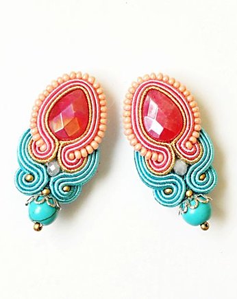 Sutaszowe kolczyki AGATY TURQUOISE, Sylwia Żak