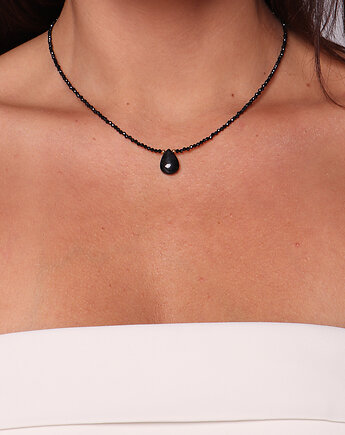 Naszyjnik z kamieni naturalnych czarny turmalin hematyt, Bring Biżuteria