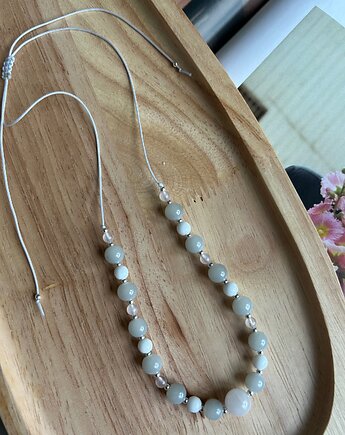 Naszyjnik choker kwarc, agat, hematyt, LEKA jwlr