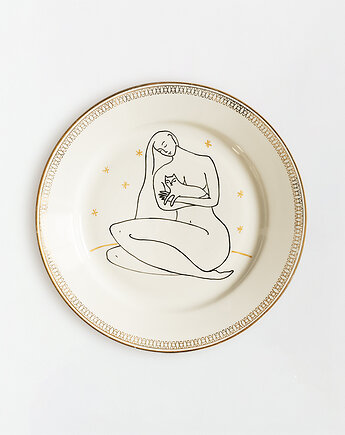 Talerz na ścianę - kobieta i kot, EMPE artstudio