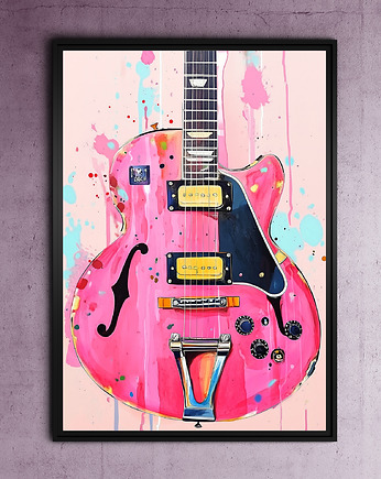 Gitara - grafika na plakacie, JBJart Justyna Jaszke