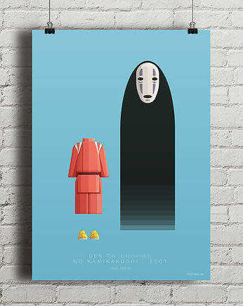 Spirited Away - plakat anime Ghibli, minimalmill