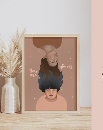 You are enough   Print A4 plakat self love, Dziaria Antonina Ilustracje