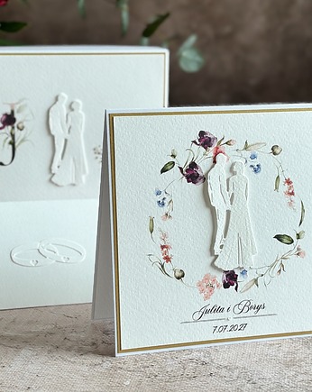 Elegancka kartka ślubna w pudełku z inicjałami - ALLURE, WE 34, Anna Art and Crafts